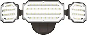 LEPOWER 4500LM Outdoor Flood Lights, 45W LED Flood Light, Exterior Flood Lights Switch Controlled, 5000K, 3 Adjustable Heads IP65 Waterproof Outdoor Lights for House, Garage, Yard Brown