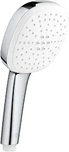 GROHE 26776002 Tempesta Hand Shower, 2-Spray, Square, 1.5 GPM, StarLight Chrome