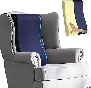 2-in-1 Neck Pillow Lumbar Support Pillow for Recliner Couch& Glider Chair - High Resilient Foam Ergonomic Back Support for High-Back Rocking Chairs, Glider Rocker Replacement Cushions Navy M