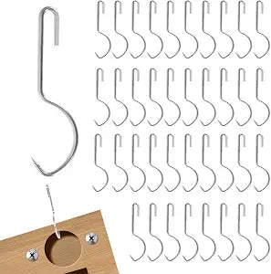 40 Pcs Cabinet Door Painting Hangers 3mm Thicken Metal Hooks for Painting No-Drill Spray Drying Rack Clips for Cabinet Door Brackets Paint Drying Hanging Hooks for DIY Wood Working Tools (40, 3 mm)