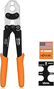 KF CPTEC PEX Crimping Tool 1/2 & 3/4 Inch Combo, PEX Crimp Tool for Copper Crimp Rings with Go/No-Go Gauge, Meets ASTM F1807 Standard, Durable PEX Plumbing Tool