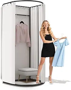 Clothing Store Fitting Room, Strong Load- Bearing Locker Room Removable Portable Stable Privacy Dressing Room for Indoor Outdoor House Office Shopping Mall ( Color : White , Size : 100x95x200cm )