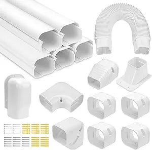 Cenipar 3" W 18.5Ft Mini Split Line Set Cover Line Set Cover Kit for Air Conditioner Mini Split Air Conditioner Heat Pump Durable Protection for Mini Split AC and Systems, Easy Installation