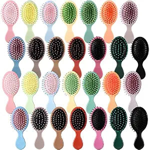 Zopeal 28 Pcs Kids Gifts Mini Wet Hair Brush Travel Detangler, 28 Colors