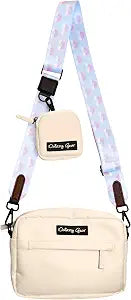 Dog Walking Bag Crossbody with Training Treat Pouch  Waterproof with Poop Bag Dispenser  Adjustable Strap for Dog Moms and Trainers - Blue Rainbow Bliss