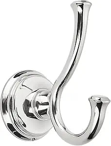TUNNY Towel Hook Bathroom-2 Pack Polished Nickel(PVD-Nickel) Double Robe/Towel Hook Wall Mounted Hook for Bathroom Bedroom Kitchen