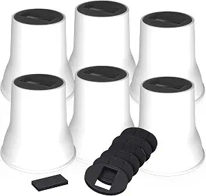 MYMULIKE 6 Pack 6 Inch Bed Risers, Heavy Duty Furniture Lifts,White