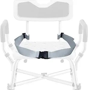 Shower Chair Safety Belt, Adjustable Bath Bench Strap with Secure Buckle, Anti Slip Strap for Shower Seats, Bathroom Safety Accessory, 2 Inch Wide, Grey