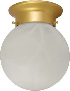 Design House 588764-SG Millbridge Traditional 1-Light Indoor Dimmable Flush Mount Ceiling Light with White Alabaster Glass for Bedroom Dining Room Kitchen, Satin Gold