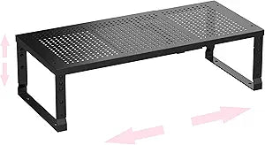Metal Stackable Expandable Storage Shelf - Multi-Functional Home Storage Shelf, Suitable for Kitchen, CabinetBathroom, Office, Garage, etc.1PACK/Black/Medium