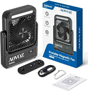 Magnetic Cruise Approved Fan with Night Light, 10000mAh Ultra-Slim Rechargeable Travel Fan, 4-Speed Portable Fan with Hook for Cruise Ship Cabin, Bedroom, Camping & Cruise Essentials 2026