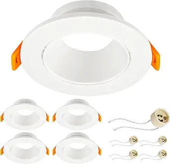 LED Downlight Fixture Housing MR16/GU10 3.54inch White 5Pcs