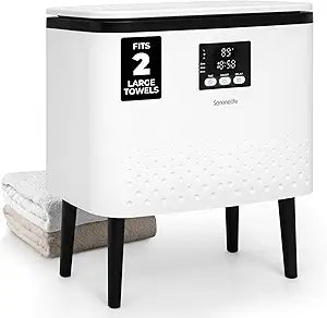 SereneLife Rectangular Towel Warmer Bucket  20L Large Capacity Hot Towel Warmer for Bathroom, Stainless Steel Tub, One-Touch Operation, Auto Shut-Off, Fits 2 Towels or Blanket, Black