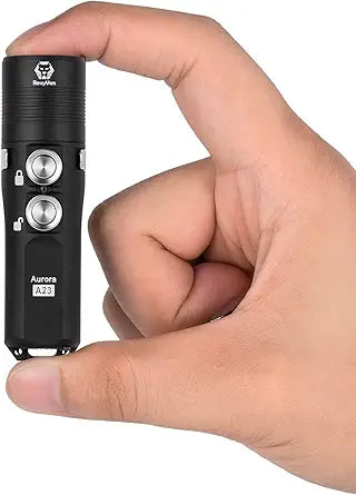 RovyVon Aurora A23 Small Keychain Flashlight 1,000 Lumens Super Bright with Magnetic Pocket Clip, USB-C Rechargeable, IPX8 Waterproof Metal Mini LED Keyring Flashlight, EDC Emergency Tool(Black)