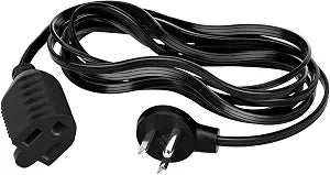 Elecan Flat Plug Extension Cord 25 Ft with Slim Space-Saving Plug Design, Thin Flat Cable Low Profile Power Cord 3 Prong Grounded Wire, 16 Gauge 13 A/125 V-Black-ETL Certified