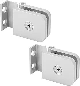 Glass Shower Door Hinges Replacement for 1/4" Glass Doors, Frameless Shower Door Hinge Hardware, Rust Resistant Anodized Aluminum Bathroom Glass Door Hinges - 2 Pack
