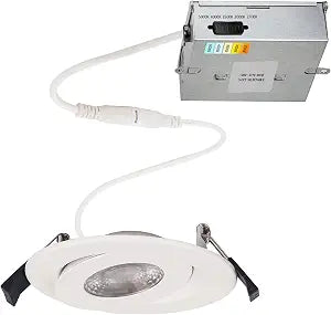 WAC Lighting Lotos 4in LED Round Adjustable Recessed Light 5-CCT Selectable 9W 700 Lumens IC-Rated Airtight 120V-277V Universal in White