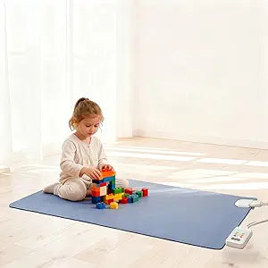 Heated Mats Floor, Heated Rug Mat with Adjustable Temperature 12 Hour Timer, Electric Heated Carpet, Heated Floor Pad for Yoga (20x39inch/50x100cm)