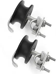 2 Pack Mini Nylon Track Wheel Rollers for Chain Link Gates, Fits 2" (1-7/8") Frames & 1-5/8" Pipe, Sliding Gate Rollers, Cantilevered Rail Fence Gate Kit