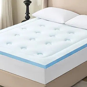 Hansleep Memory Foam Mattress Pad Topper Queen, Queen Foam Mattress Topper Viscose Derived from Bamboo, Queen Size Bed Mattress Pad Cover for Back Pain Relief, 60" x80", 60" x80", White