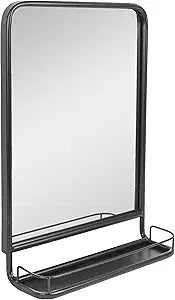 Creative Co-Op Large Metal Framed Mirror with Shelf