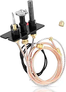 Propane & Natural Gas 3-Way 10002265 10002264 LP NG Fireplace Pilot Assembly Fit for Majestic Temco Vermont Castings Dutchwest Monessen HHT Stoves & Gas Logs Includes Free NG Nozzle