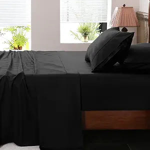 Extra Deep Pocket California King Sheets 18-24 Inch 1000 Thread Count 100% Egyptian Cotton Sateen Weave Soft Breathable 4 PiecesCalifornia King,Black