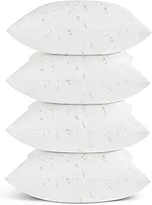 Oubonun 18x18 Outdoor Pillow Inserts (Pack of 4) - Square Waterproof Throw Pillow - Decorative Throw Pillows Insert for Couch Sofa Bed Patio Furniture - White Pillows