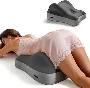 Sturdy Memory Foam Wedge Pillow - 2 Firmness Levels for Sleep, Leg/Back Support, Pregnancy & Acid Reflux - Multipurpose Bed Rest Pillow (Light Gray-Hard Style)