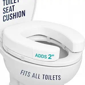 Vive Toilet Seat Cushion (Soft Cushioned Foam) - Easy Clean Soft Padded