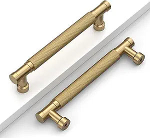 10 Pack 5''(128mm) Champagne Bronze Knurled Cabinet Handles Kitchen Champagne Pulls for Cabinets Drawer Pulls Dresser Hardware for Cupboard Bathroom