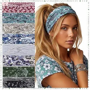 Needbrock 8 Pcs Boho Headbands for Women Wide Cloth Knotted Hair Bands