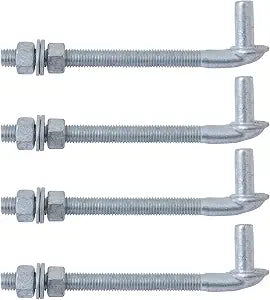 VIVIDA J Bolt Gate Hinge, 5/8" X 8" Heavy Duty Gate Hinge Bolt, 4-Pack