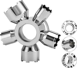 Upgraded Metal 10-in-1 Faucet Aerator Tool - Universal Heavy-Duty Metal Removal Key, Compatible with TT/TF/STD Aerator Types, Covers Full Size Range M16.5 to M28, Must-Have for DIY Plumbing Fixes