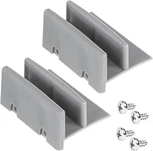 M6192 Sliding Shower Door Bottom Track, 1/2-inch Groove, for 7/16-inch Thick Sliding Shower Doors (Gray, 2-Piece Set)