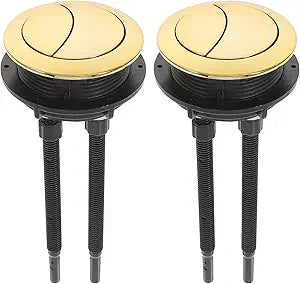 Angoily Toilet Push Button Replacement 2 Pcs Dual Flush Toilet Button for Bathroom Cistern 48Mm Tank Buttons Brushed Gold Water Tank Accessory Easy Install