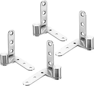 uxcell 2Set 180 Degree Pivot Door Hinges, Stainless Steel Heavy Duty Door Hardware for Minimum 25mm Thick Cafe Bar Fence Gate, Maximum Weight 44lbs, Silver