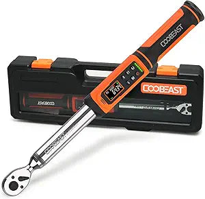 coobeast Digital Torque Wrench, 3/8 Drive Electronic Torque Wrench with Preset Value(1.5-99.5 Ft-lbs./2-135Nm), Buzzer and LED Flash Five Units of Measure for Bike Motorcycle Car