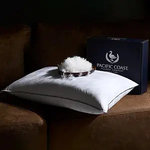 Pacific Coast Bed Pillow, Luxury Hotel Collection White Goose Down Pillow for Sleeping, 650 Fill Power, 450 Thread Count 100% Cotton Jacquard Fabric, Luxury Plush Feel, Soft, Standard Size, 1 Pack