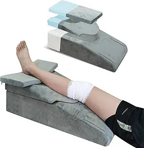 Knee Extender Elevation Pillow for After Surgery Recovery, Memory Foam Leg Pillow for Knee Replacement Surgery, Height Adjustable Cushion for Lower Back Hip Ankle Sciatica Pain Relief