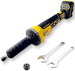 2026 Upgrade Cordless Brushless Die Grinder for Dewalt 20V Battery, 26000 RPM, 4 Variable Speeds for Metal/Wood/Plastic Work, Includes Both 1/4" and 6mm Collets (Tool Only, No Battery)