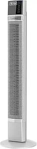Lasko Works with Alexa Oscillating Tower Fan, Voice Controlled, 4 Quiet Speeds, Sleep Mode, Timer, Bedroom, Living Room, 48", White, T48401