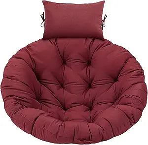 Tudomro Brick Red Egg Chair Cushion Hanging Basket Chair Replacement 45x45 Hammock Basket Swing Waterproof Cushion Hanging Swing Pads with Headrest for Indoor Outdoor Porch Backyard Patio Garden