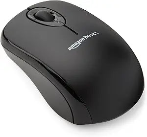 Amazon Basics 2.4 GHz Wireless Optical Computer Mouse with USB Nano Receiver, Portable, No Wires, Smooth Tracking, Multi-Device Compatibility, Black