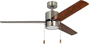 RP Lighting Aldea III 52-Inch 3 Blade Indoor Ceiling Fan, Walnut