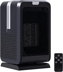 ZTAB Space Heater Indoor use, 1000W PTC Ceramic Electric Heater indoor with Remote, 90┬░Oscillating, Fast Safety Heater, Portable Desk Heater for Bedroom, Office, Home, Black
