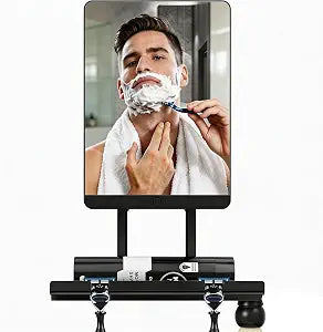 Cordless Heated Fogless Shower Mirror for Shaving (Black)