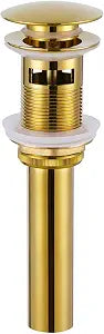 Angle Simple Bathroom Sink Drain Stopper, Pop Up Design, Deep Titanium Gold