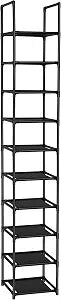 FIDUCIAL HOME 10 Tiers Vertical Shoe Rack 10 Pairs Skinny Shoe Shelf