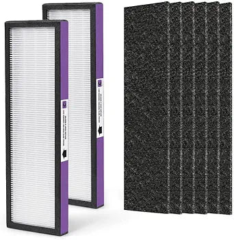 FLT5250PT Replacement Filter Compatible with Germ-Guardian Filter C Pet HEPA Air Pu-rifier AC5250PT AC5000E AC5300B AC5350W AC5350B CDAP5500 and More, 2 HEPA and 6 Pre-Filters